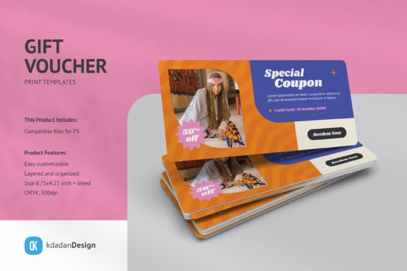 Gift Voucher PSD Templates Vol 092: Clean, Modern Design