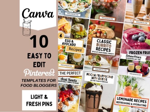 Light & Fresh Pinterest Templates for Canva