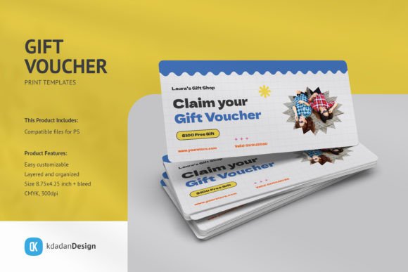 Modern Gift Voucher PSD Templates Vol 098 for Designers