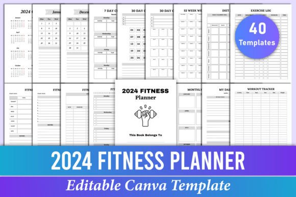 Transform Your Fitness Goals with Editable 2024 Planner Templates