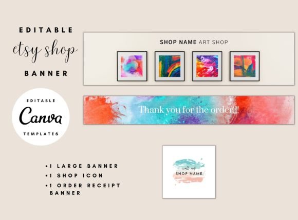 Wall Art Etsy Shop Banner Templates for a Polished Storefront