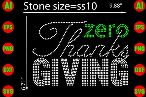 Zero Thanksgiving Rhinestone Templates: Your Instant Download Design Asset